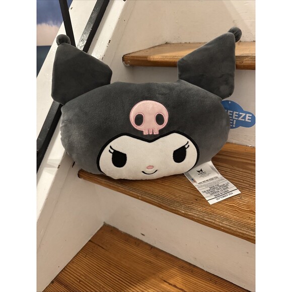 Kuromi Hello Kitty Sanrio Cloud Travel Pillow Gray White New NWT